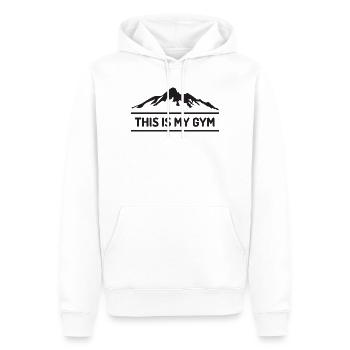 Trailrunning - Das ist mein Fitnessstudio - Männer Premium Bio Hoodie - Weiß - Vorne - Nico (187cm)