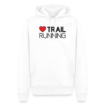 Ich liebe Trailrunning - Männer Premium Bio Hoodie - Weiß - Vorne - Nico (187cm)
