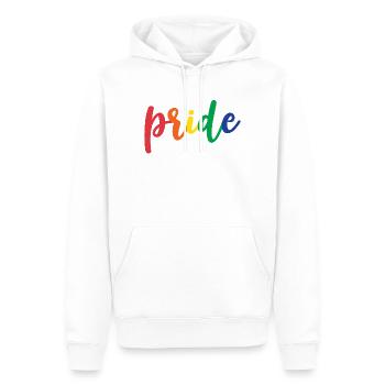 Vivez avec fierté - Sweat à capuche Premium bio Homme - blanc - Devant - Nico (187cm)