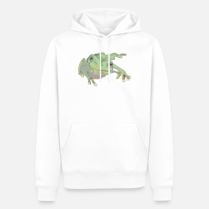 FROGGIE - Sweat à capuche Premium bio Homme - blanc