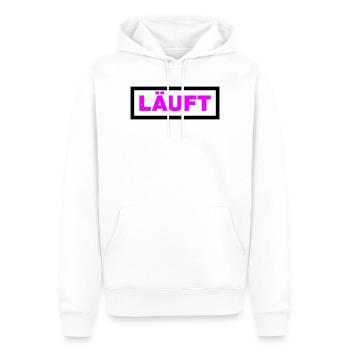 Läuft - Männer Premium Bio Hoodie - Weiß - Vorne - Nico (187cm)