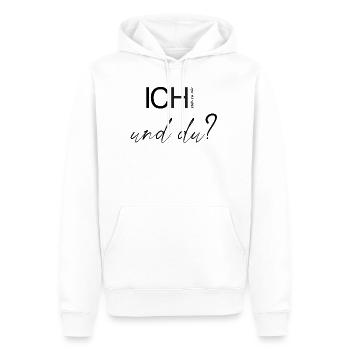 ICH steh zu mir und du? - Männer Premium Bio Hoodie - Weiß - Vorne - Nico (187cm)