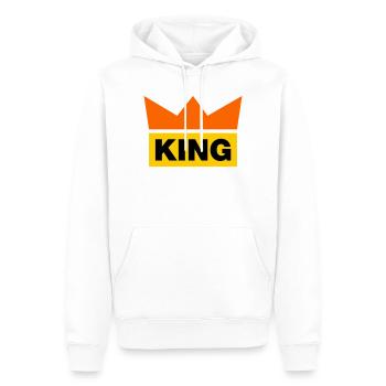 King / 3 Farben - Männer Premium Bio Hoodie - Weiß - Vorne - Nico (187cm)