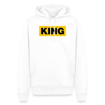King / 2 Farben - Männer Premium Bio Hoodie - Weiß - Vorne - Nico (187cm)