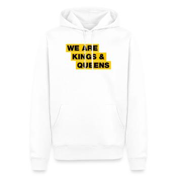 We are kings and queens - Männer Premium Bio Hoodie - Weiß - Vorne - Nico (187cm)