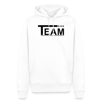 Team mit Sternen schwarz - Männer Premium Bio Hoodie - Weiß - Vorne - Nico (187cm)