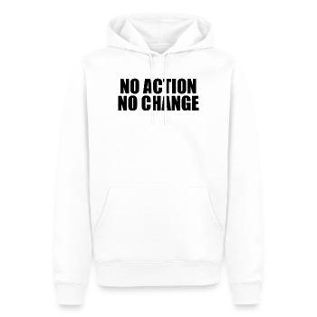 KEINE AKTION, KEINE ÄNDERUNG - Männer Premium Bio Hoodie - Weiß - Vorne - Nico (187cm)