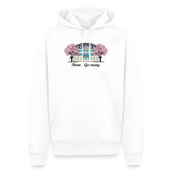 Bonn Old Post Office, Cherry Tree Blossoms, Allemagne - Sweat à capuche Premium bio Homme - blanc - Devant - Nico (187cm)