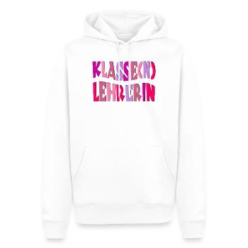 Geschenke für Klassenlehrerin - KLASSE LEHRERIN - Männer Premium Bio Hoodie - Weiß - Vorne - Nico (187cm)