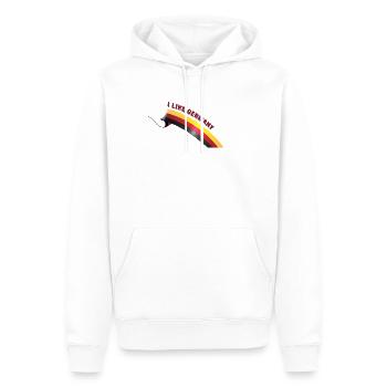 I LIKE GERMANY avec drapeau - Sweat à capuche Premium bio Homme - blanc - Devant - Nico (187cm)