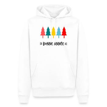 BONNE ANNEE. SAINT SYLVESTRE. NOUVELLE ANNÉE - Sweat à capuche Premium bio Homme - blanc - Devant - Nico (187cm)