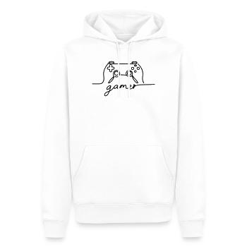 Linear Controller - Gamer - Men’s Premium Organic Hoodie - white - Front - Nico (187cm)