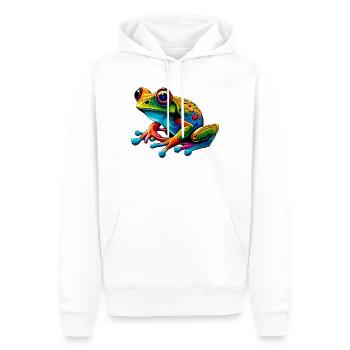 Grenouille - Sweat à capuche Premium bio Homme - blanc - Devant - Nico (187cm)