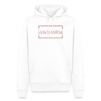Love is calling in red - Männer Premium Bio Hoodie - Weiß - Vorne - Nico (187cm)