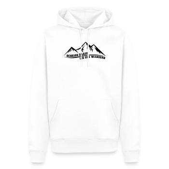 Scheiss drauf ich geh wandern lustiger Spruch - Männer Premium Bio Hoodie - Weiß - Vorne - Nico (187cm)