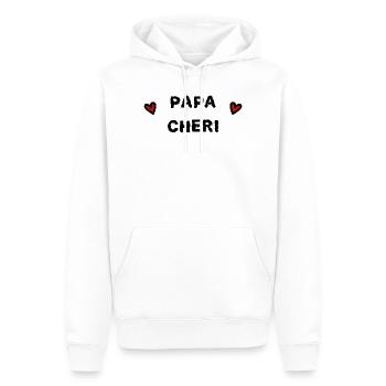 NOËL. ANNEE. ANNIVERSAIRE. RETRAITE. PAPA. MAMAM. - Sweat à capuche Premium bio Homme - blanc - Devant - Nico (187cm)