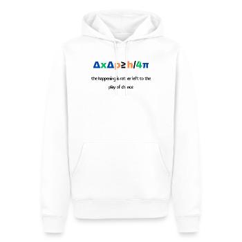 Unbestimmtheitsrelation - Männer Premium Bio Hoodie - Weiß - Vorne - Nico (187cm)