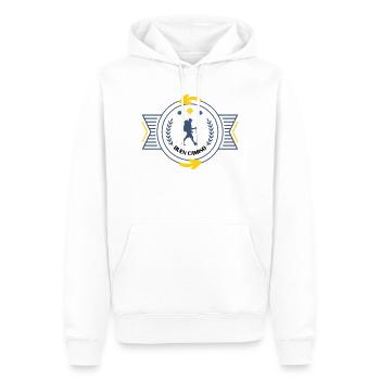 Santiago de Compostela Vintage-Abzeichen - Männer Premium Bio Hoodie - Weiß - Vorne - Nico (187cm)