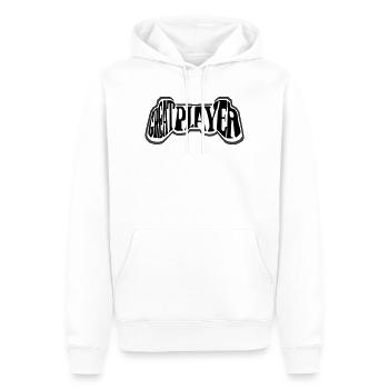 great player - Sweat à capuche Premium bio Homme - blanc - Devant - Nico (187cm)