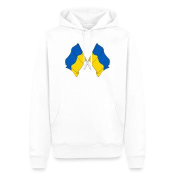 Zwei Flaggen Ukraine - Männer Premium Bio Hoodie - Weiß - Vorne - Nico (187cm)