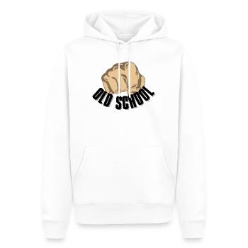 Oldschool (Vieille école) - Sweat à capuche Premium bio Homme - blanc - Devant - Nico (187cm)