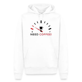 Besoin de café 2 - Sweat à capuche Premium bio Homme - blanc - Devant - Nico (187cm)