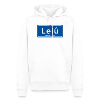 Panneau de la ville de Leiu (Leiden) - Sweat à capuche Premium bio Homme - blanc - Devant - Nico (187cm)