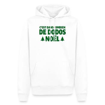 noël, joyeux Noël, sapin de Noël - Sweat à capuche Premium bio Homme - blanc - Devant - Nico (187cm)