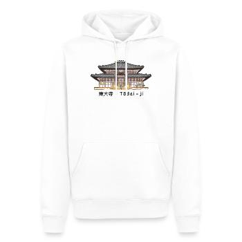 Nara Todai-ji, Patrimoine de l’Humanité, Temple au Japon Dessin - Sweat à capuche Premium bio Homme - blanc - Devant - Nico (187cm)
