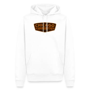 Chicago, Illinois, États-Unis - Sweat à capuche Premium bio Homme - blanc - Devant - Nico (187cm)