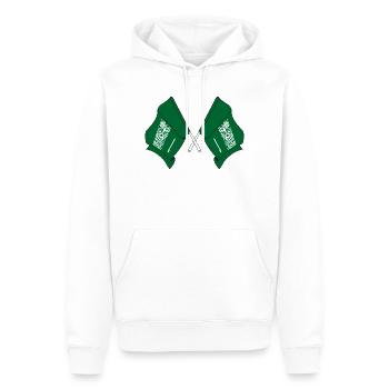 Deux drapeaux Arabie Saoudite - Sweat à capuche Premium bio Homme - blanc - Devant - Nico (187cm)