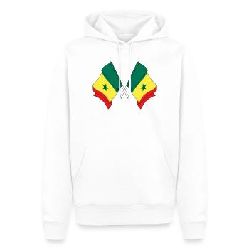 Zwei Flaggen Senegal gekreuzt - Männer Premium Bio Hoodie - Weiß - Vorne - Nico (187cm)