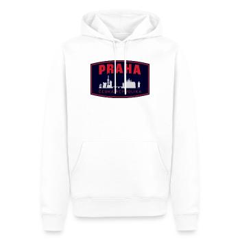 Praha Skyline Silhouette - Männer Premium Bio Hoodie - Weiß - Vorne - Nico (187cm)
