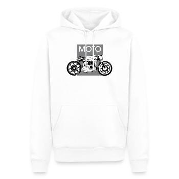 moto Motorrad Symbol Biker Logo Garage Grafik icon - Männer Premium Bio Hoodie - Weiß - Vorne - Nico (187cm)