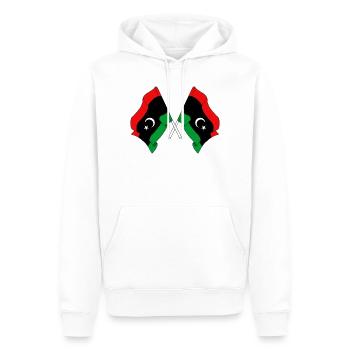 Zwei Flaggen Libyen - Männer Premium Bio Hoodie - Weiß - Vorne - Nico (187cm)