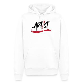 Icône d’art de logo de pinceau d’artiste icône de coup de pinceau - Sweat à capuche Premium bio Homme - blanc - Devant - Nico (187cm)