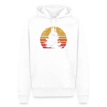 Sunset Pine Silhouette - Männer Premium Bio Hoodie - Weiß - Vorne - Nico (187cm)