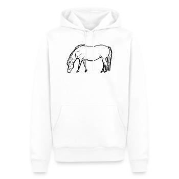 Pferd schwarz - Männer Premium Bio Hoodie - Weiß - Vorne - Nico (187cm)