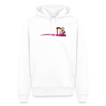 Harpiste sur vague | Musicien sur la vague - Sweat à capuche Premium bio Homme - blanc - Devant - Nico (187cm)