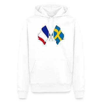 Flagge von Frankreich und Flagge Schweden - Männer Premium Bio Hoodie - Weiß - Vorne - Nico (187cm)