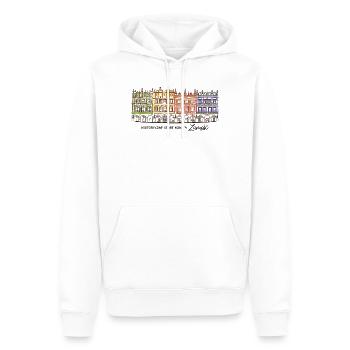 Zamosc in Polen, Fassaden am Markt, Handzeichnung - Männer Premium Bio Hoodie - Weiß - Vorne - Nico (187cm)