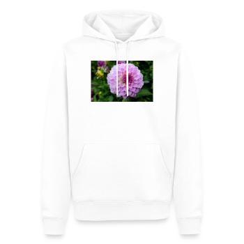 Dahlie pink rosa Blüte ,Blume - Männer Premium Bio Hoodie - Weiß - Vorne - Nico (187cm)