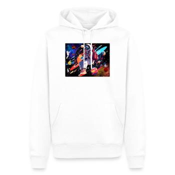 Astronaut und Weltraum - Männer Premium Bio Hoodie - Weiß - Vorne - Nico (187cm)
