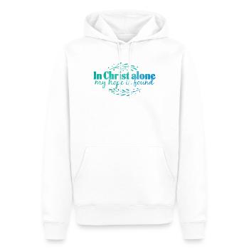 In Christ alone - Men’s Premium Organic Hoodie - white - Front - Nico (187cm)