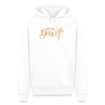 Amazing Grace Lettering - Men’s Premium Organic Hoodie - white - Front - Nico (187cm)