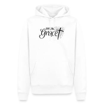 Amazing Grace Lettering - Men’s Premium Organic Hoodie - white - Front - Nico (187cm)