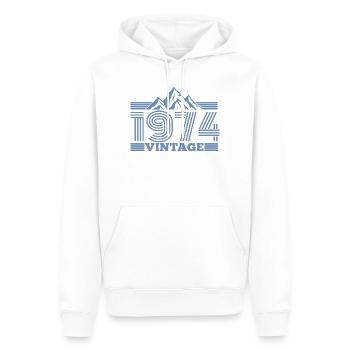 jahrgang 1974 Geburtstag Berge Wandern Klettern  - Männer Premium Bio Hoodie - Weiß - Vorne - Nico (187cm)
