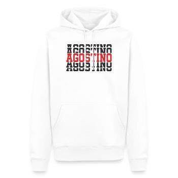 Agostino t-shirt stacked text gift t-shirt - Men’s Premium Organic Hoodie - white - Front - Nico (187cm)