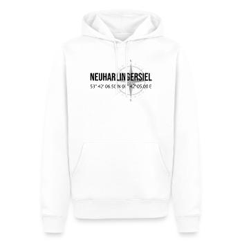 Koordinaten Neuharlingersiel - Männer Premium Bio Hoodie - Weiß - Vorne - Nico (187cm)