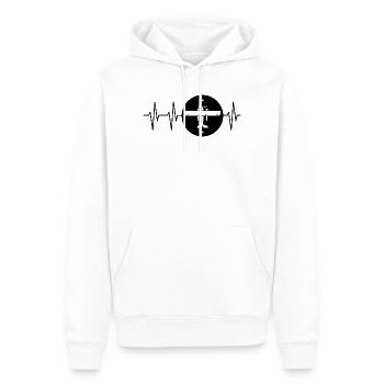 Herzschlag Fliegerei Emblem Logo Fliegen Icon Flug - Männer Premium Bio Hoodie - Weiß - Vorne - Nico (187cm)